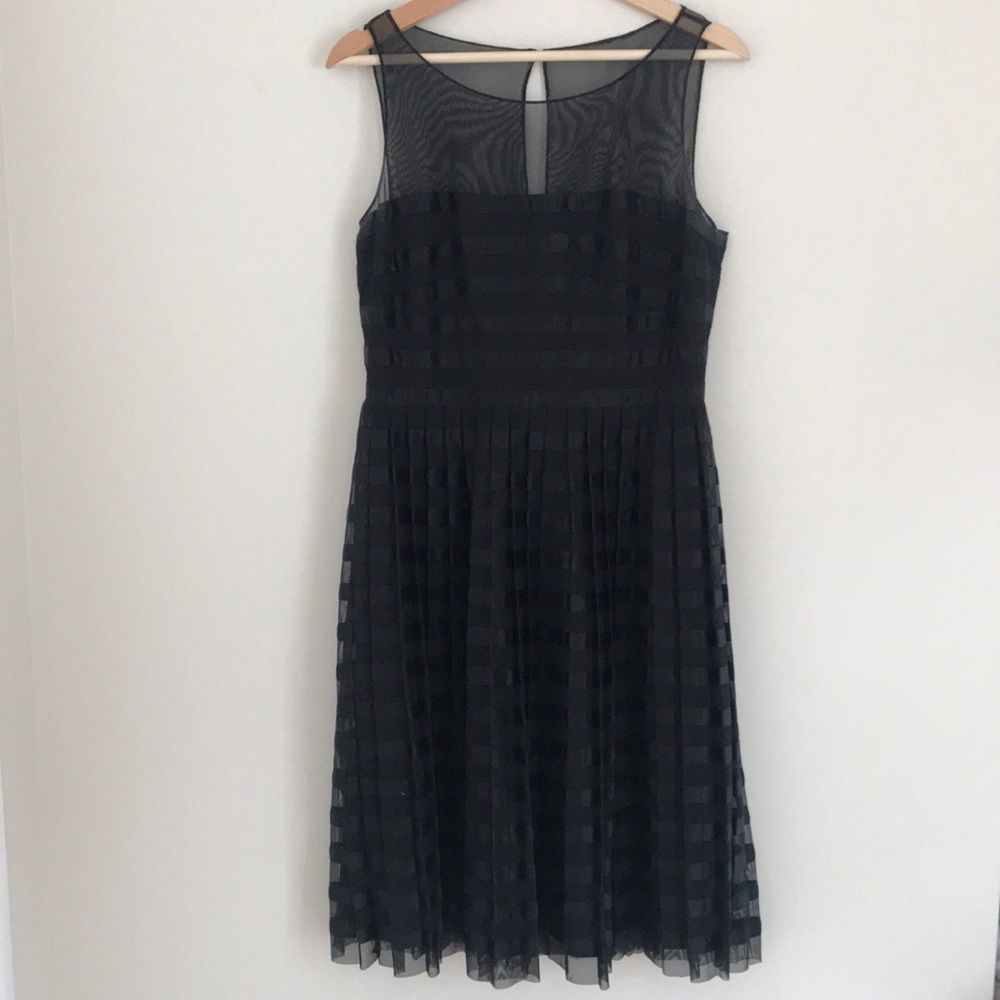 Calvin Klein black silk ribbon cocktail dress